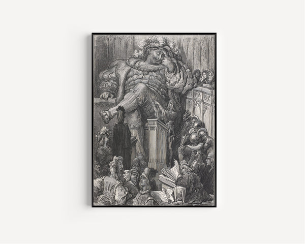 Gustave Doré — Pantagruel at the Debate by Signs | Wood Engraving Print