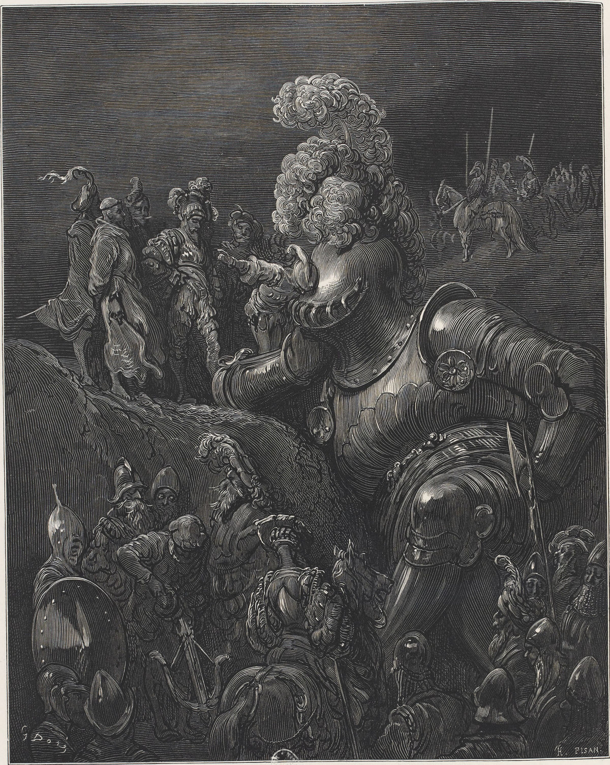 Gustave Doré — Pantagruel's Council of War | Wood Engraving Print