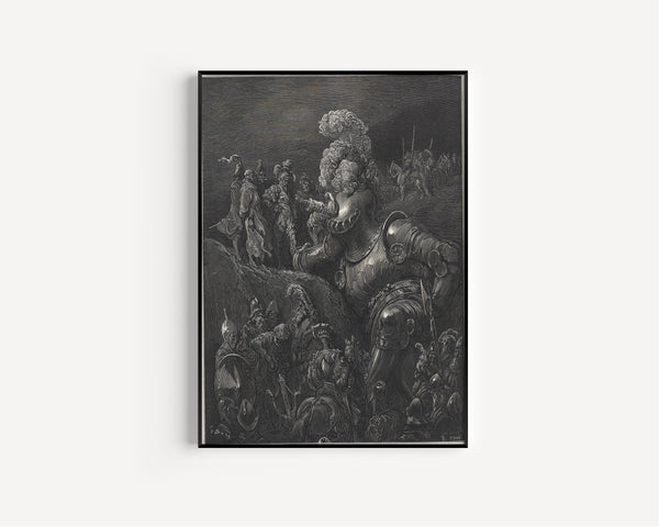 Gustave Doré — Pantagruel's Council of War | Wood Engraving Print