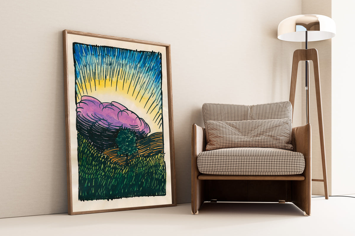Karl Wiener — Pavement and Meadow No. 17 | Modernist Landscape Print