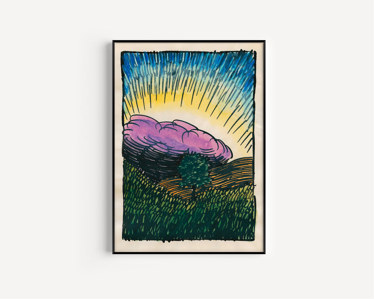 Karl Wiener — Pavement and Meadow No. 17 | Modernist Landscape Print