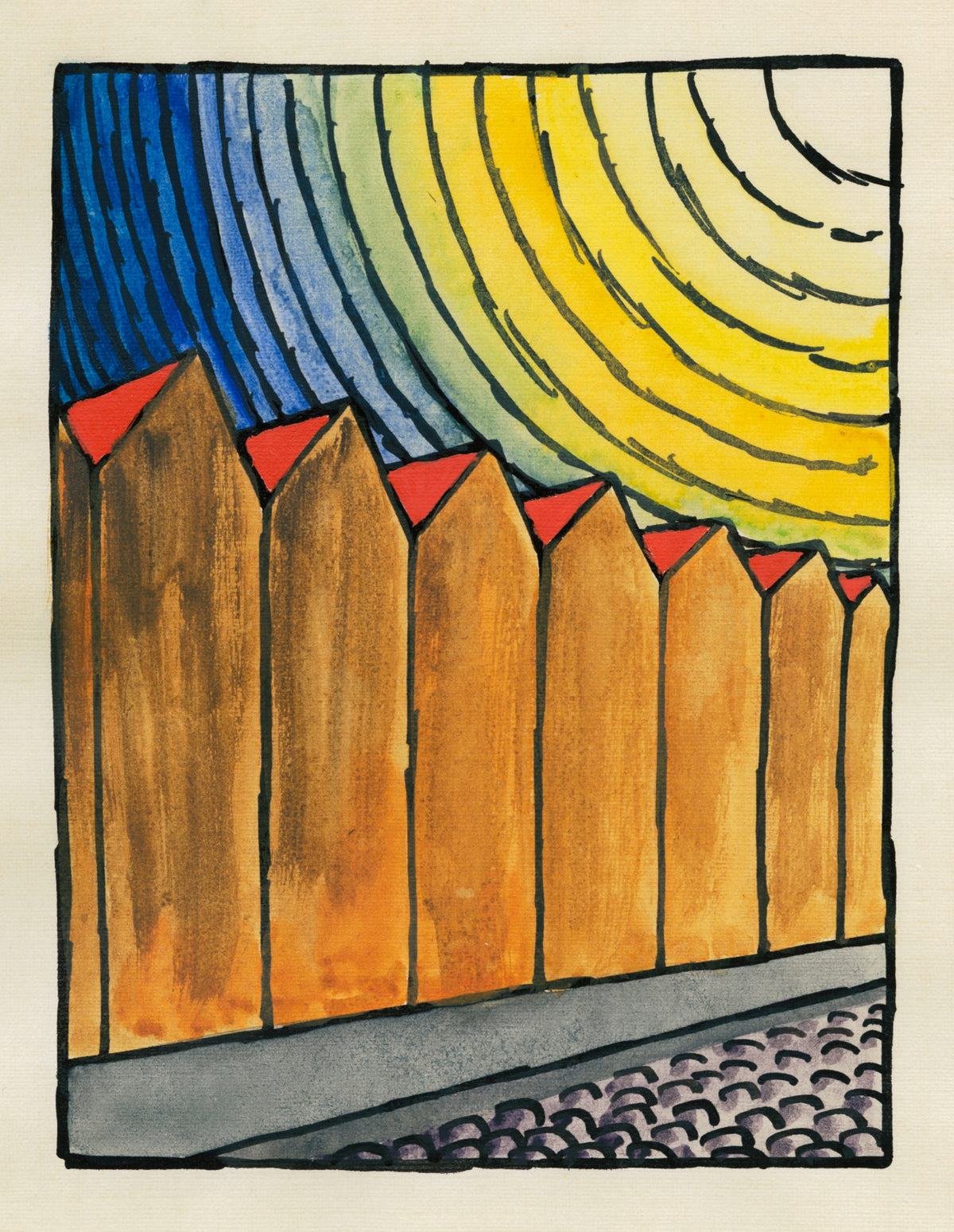 Karl Wiener — Pavement and Meadow No. 20 | Modernist Landscape Print