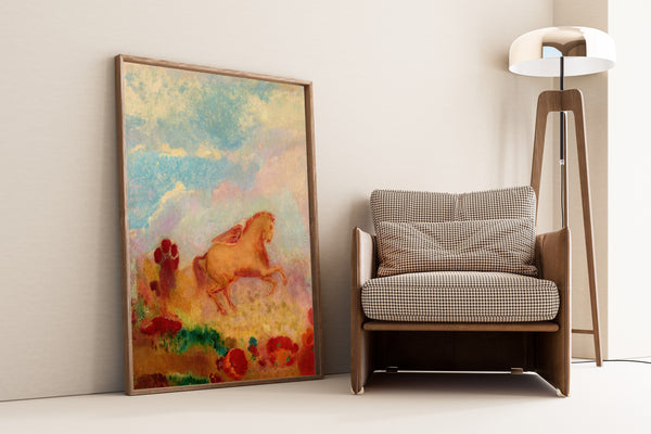 Odilon Redon — Pegasus (Red Flowers) | Symbolist Art Print