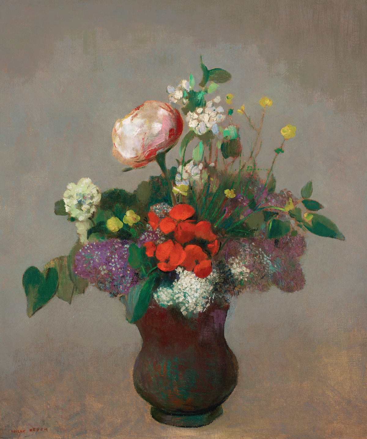 Odilon Redon — Peony, Geranium and Lilac | Symbolist Art Print