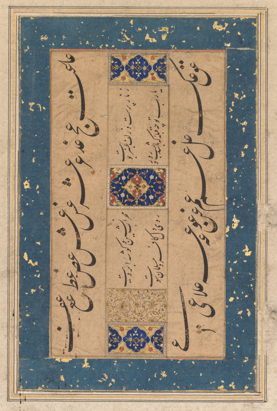 Persian Ruba'i (Quatrain) by Maulana Muhammad Murshidi Zawara'i | Islamic Calligraphy Art Print shown to scale on a wall above a sofa