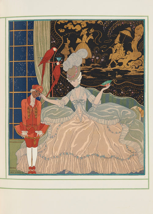 George Barbier — Personnages de comédie (Lady with Macaws) | Art Deco Print