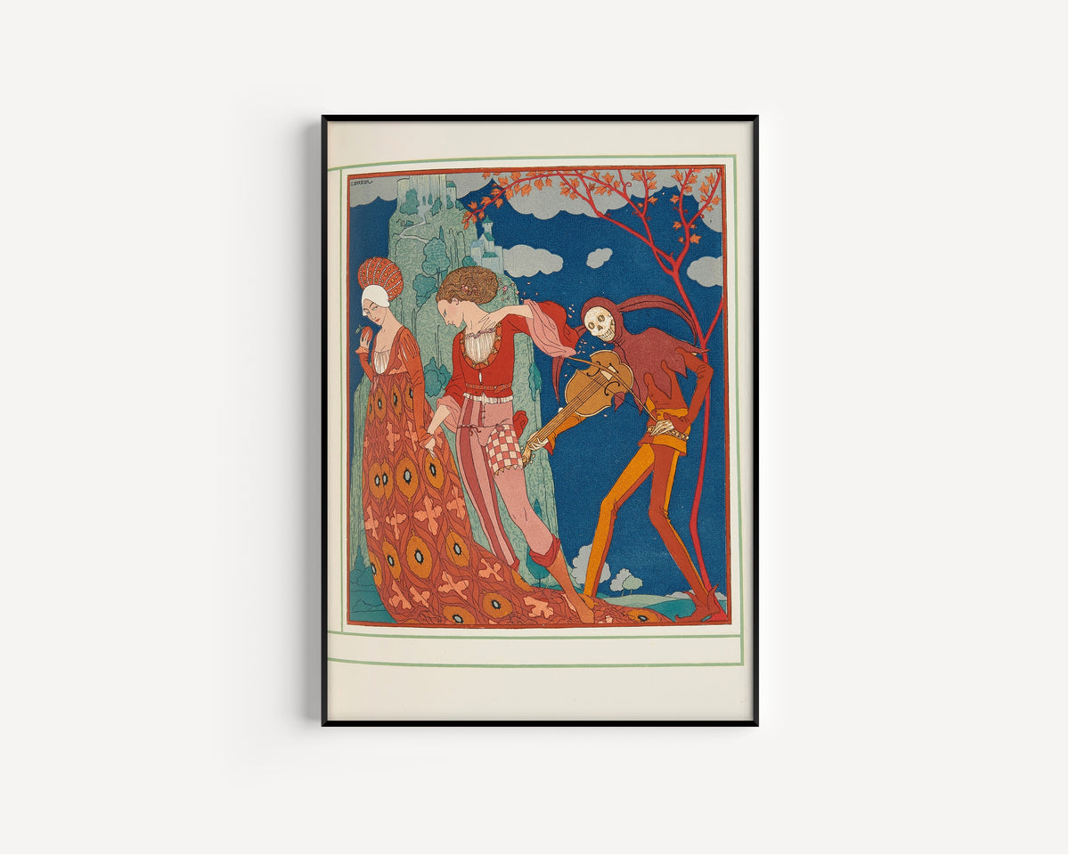 George Barbier — Personnages de comédie (Skeleton Fiddler) | Art Deco Print