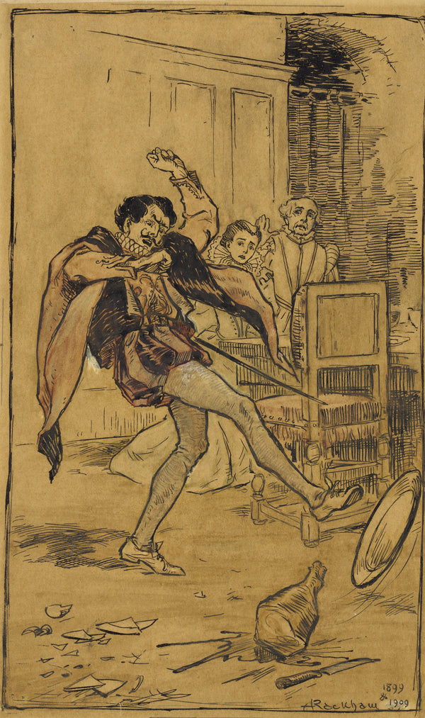 Arthur Rackham — Petruchio Throws the Meat About the Floor | Shakespeare Illustration Print