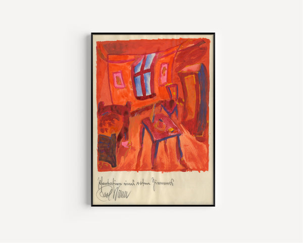 Karl Wiener — Phantasien eines roten Zimmers (Fantasies of a Red Room) | Expressionist Art Print
