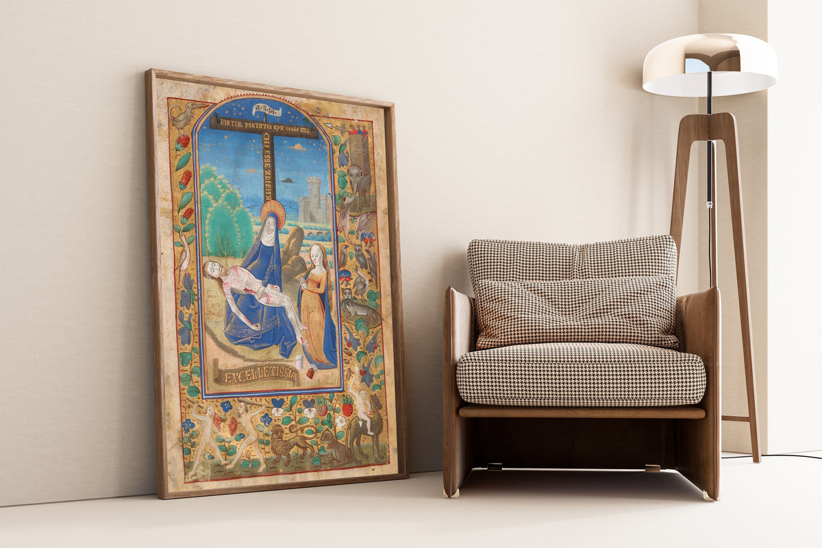 Pietà, from a Book of Hours | Illuminated Manuscript Print