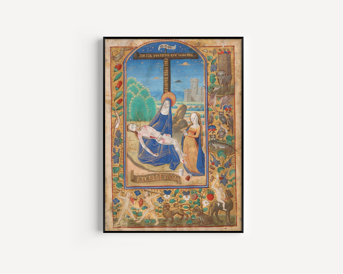 Pietà, from a Book of Hours | Illuminated Manuscript Print