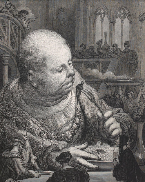 Gustave Doré — Pilgrims Eaten in a Salad | Wood Engraving Print