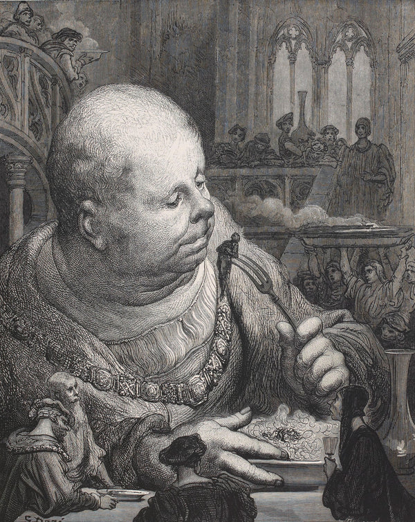 Gustave Doré — Pilgrims Eaten in a Salad | Wood Engraving Print