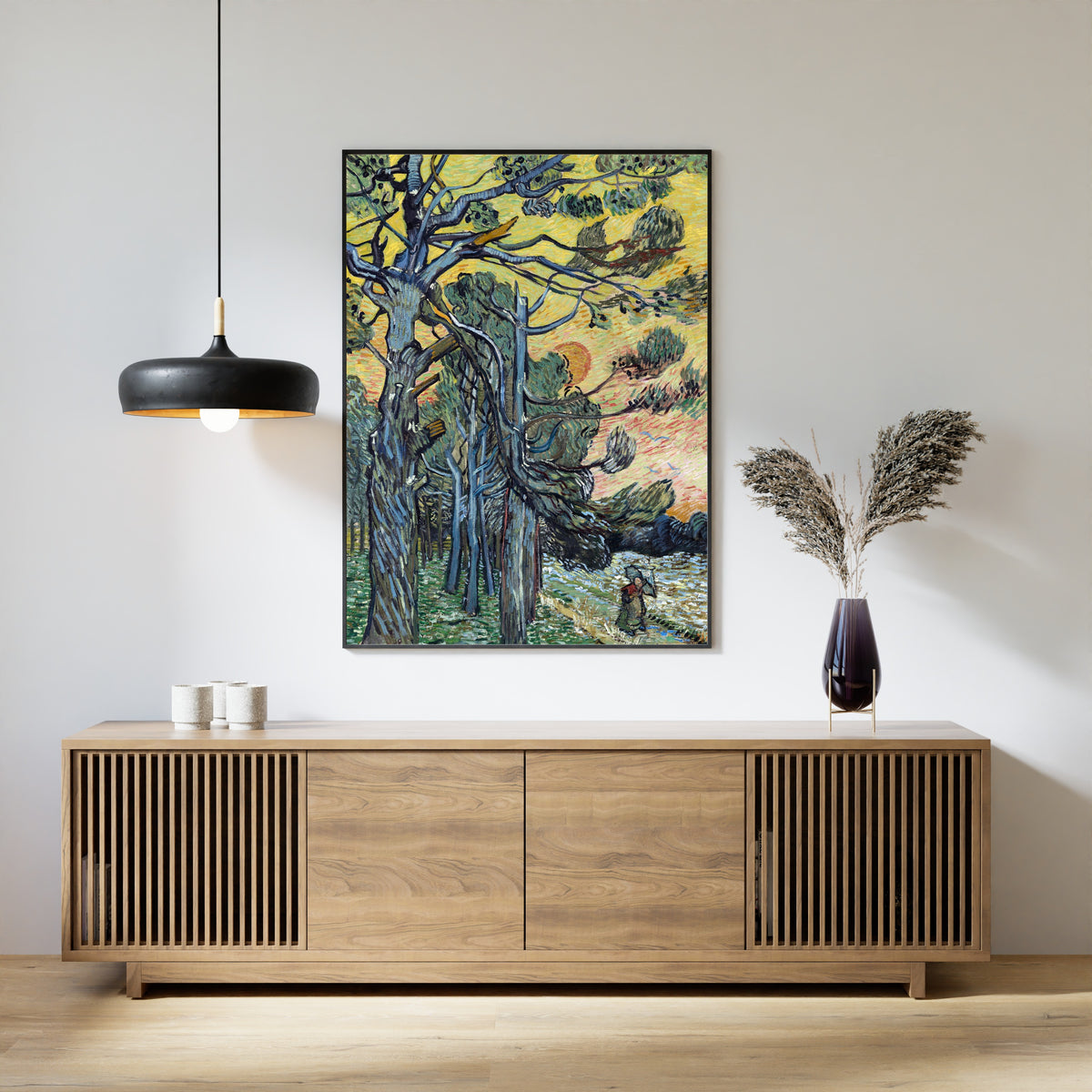 Vincent van Gogh — Pine Trees at Sunset | Fine Art Print