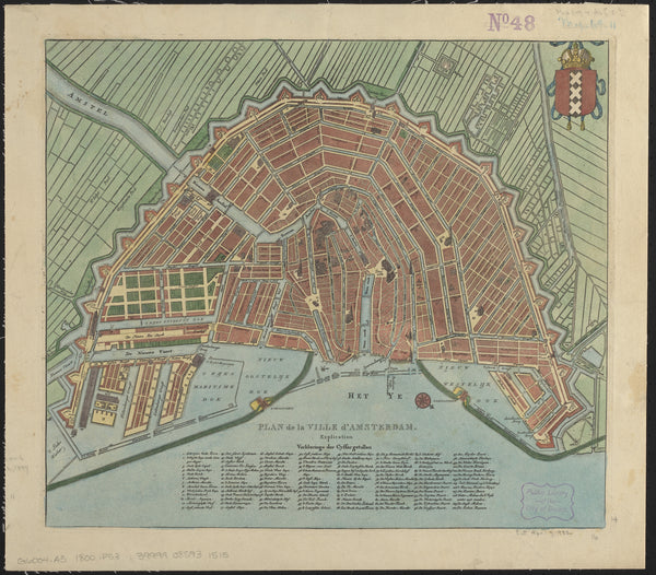 Plan de la Ville d'Amsterdam | Antique City Plan Print