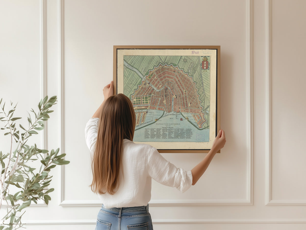 Plan de la Ville d'Amsterdam | Antique City Plan Print