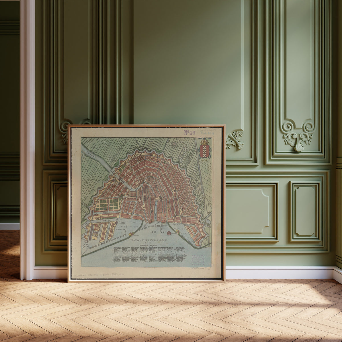 Plan de la Ville d'Amsterdam | Antique City Plan Print