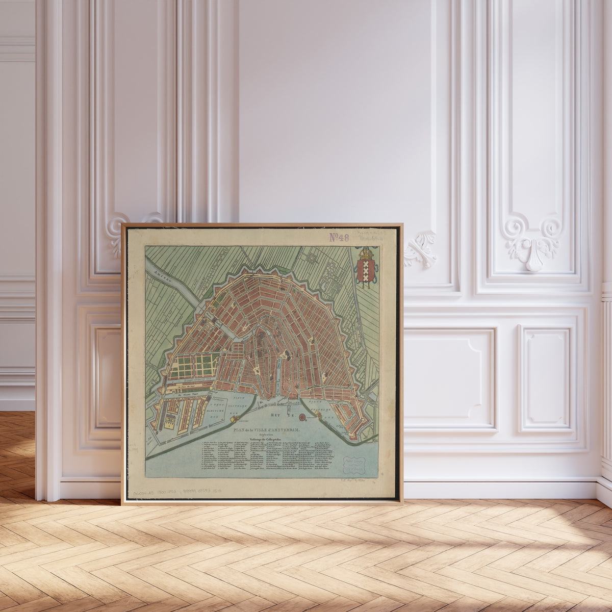 Plan de la Ville d'Amsterdam | Antique City Plan Print