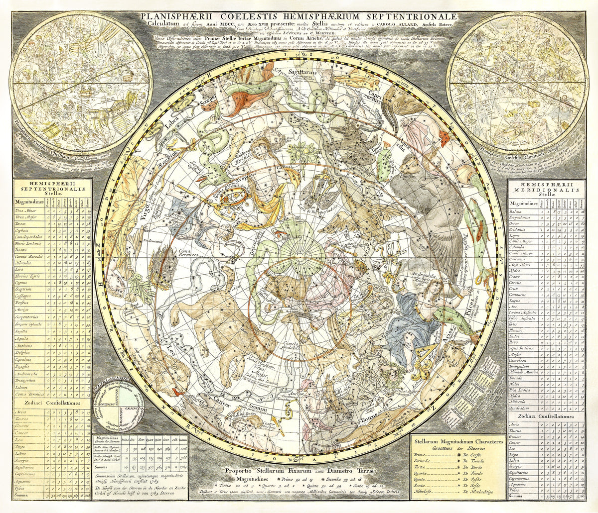 Carel Allard — Planisphaerii Coelestis Hemisphaerium Septentrionale | Antique Celestial Chart Print
