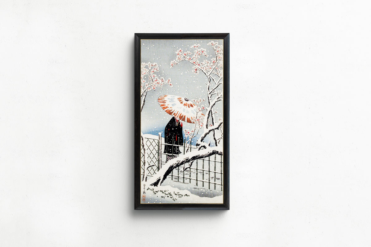 Takahashi Shotei — Plum Tree in Snow | Japanese Woodblock Print (Shin Hanga)