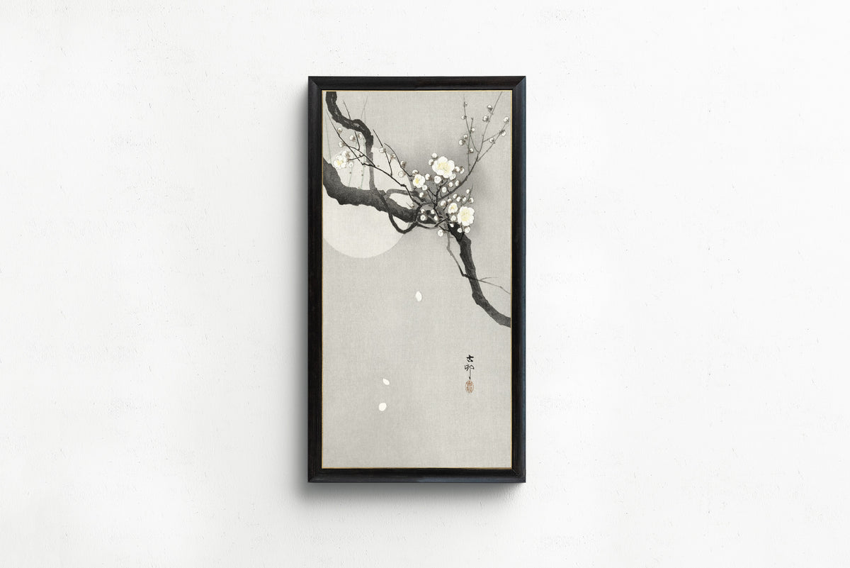 Ohara Koson — Plum Blossom and Full Moon | Japanese Bird & Flower Woodblock Print