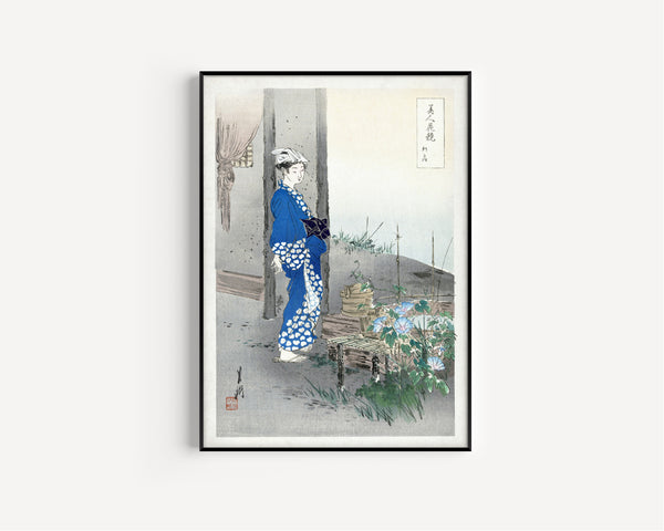 Ogata Gekkō — Poet Kaga no Chiyo (1887–1896) | Japanese Woodblock Print (Ukiyo-e)