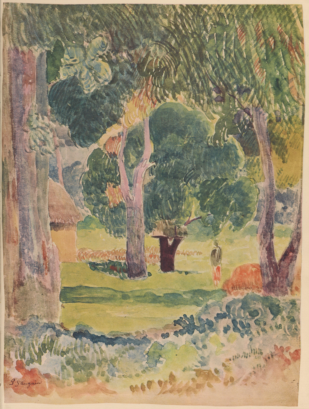 Paul Gauguin — Polynesian Landscape with the Figure of a Woman | Fine Art Print