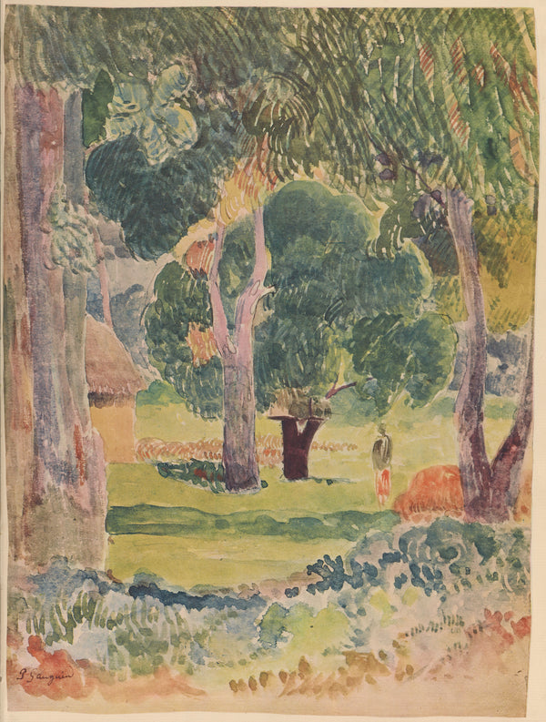 Paul Gauguin — Polynesian Landscape with the Figure of a Woman | Fine Art Print