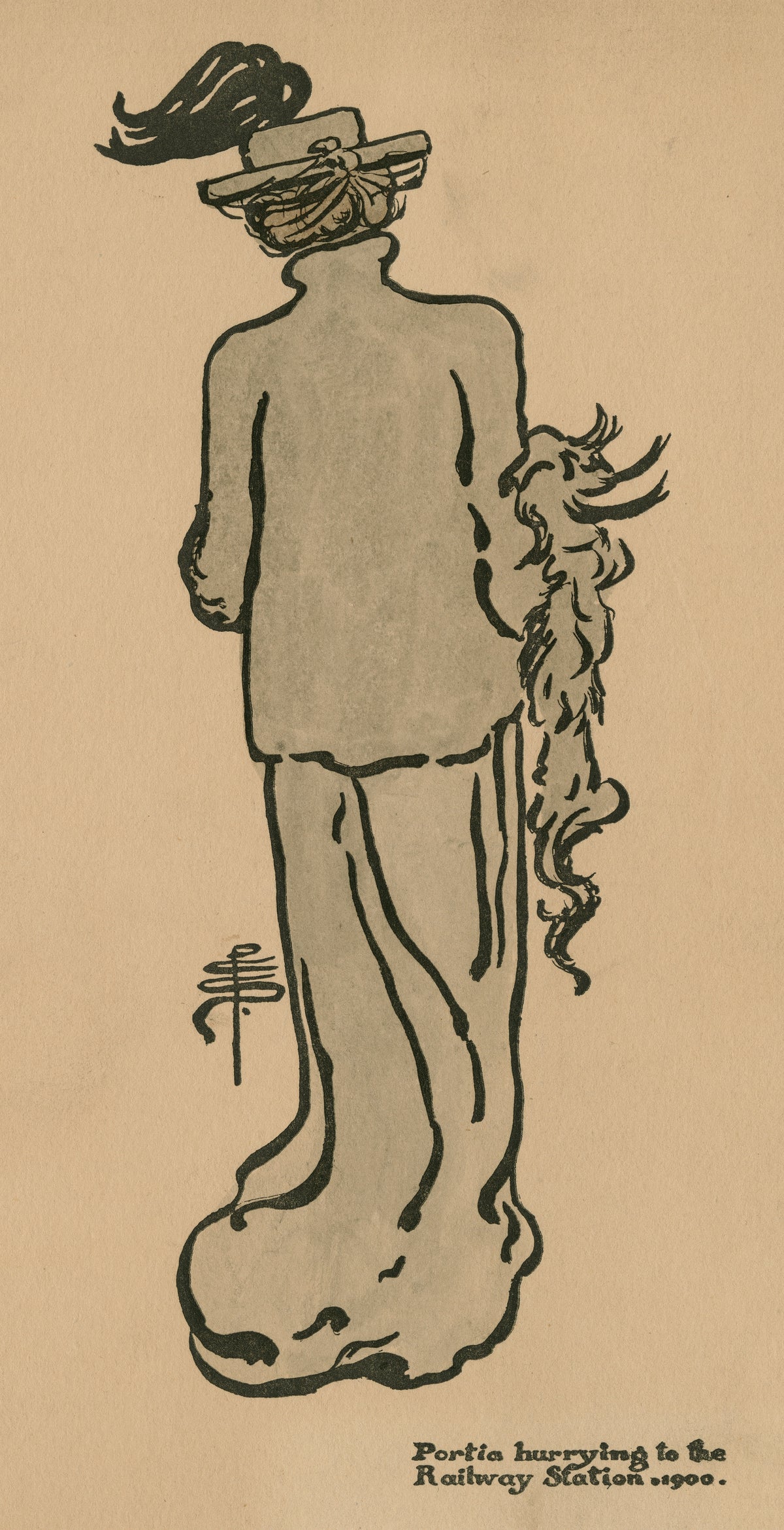 Pamela Colman Smith — Portia Hurrying to the Railway Station | Illustration Art Print
