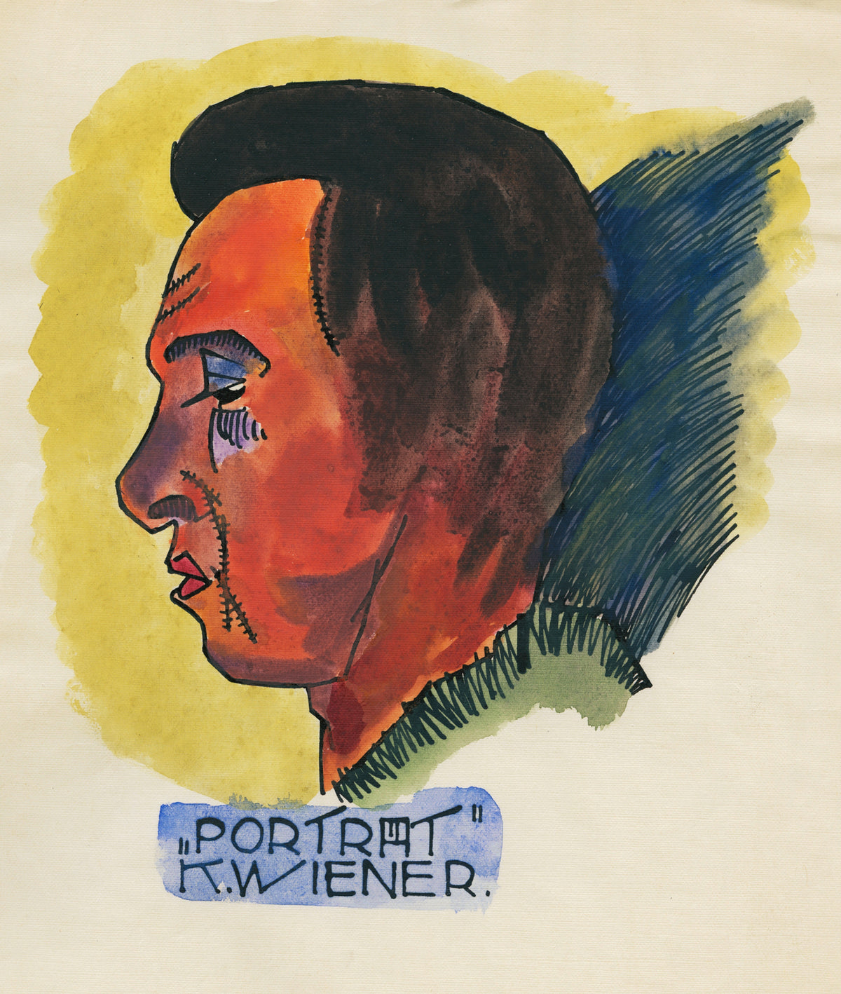 Karl Wiener — Porträt (Portrait in Profile) | Expressionist Art Print