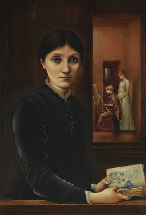 Edward Burne-Jones — Portrait of Georgiana Burne-Jones (with Philip and Margaret) | Pre-Raphaelite Art Print