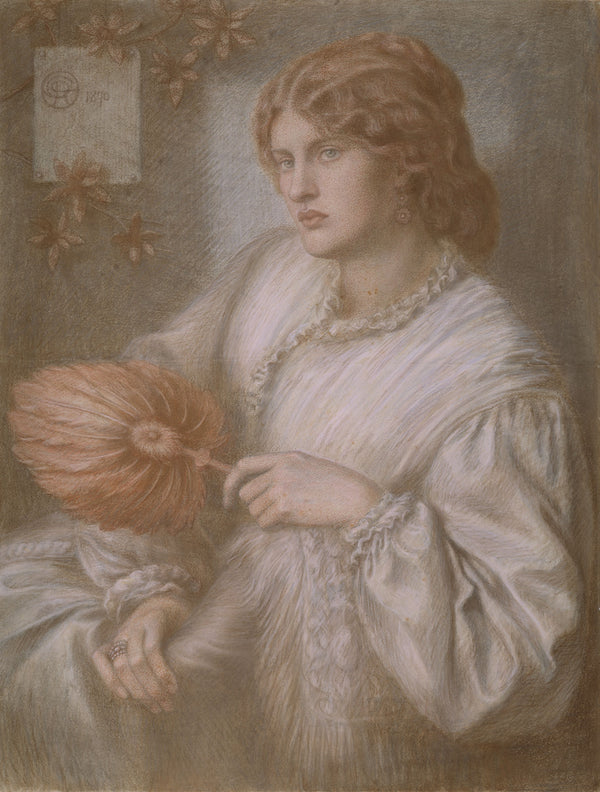 Dante Gabriel Rossetti — Portrait of Woman with a Fan | Pre-Raphaelite Art Print