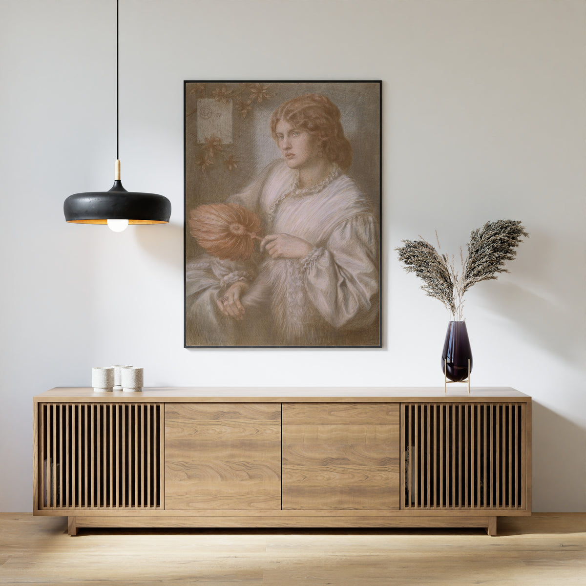 Dante Gabriel Rossetti — Portrait of Woman with a Fan | Pre-Raphaelite Art Print