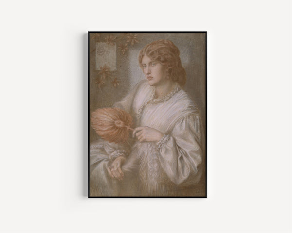 Dante Gabriel Rossetti — Portrait of Woman with a Fan | Pre-Raphaelite Art Print