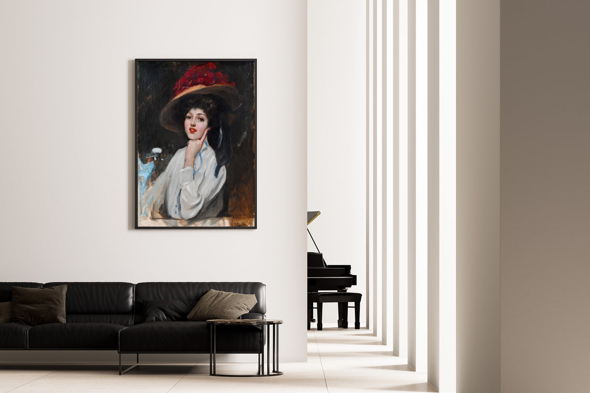 Joaquín Sorolla — Portrait of a Young Woman in a Hat | Fine Art Print