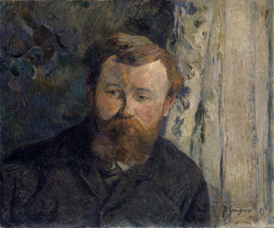 Paul Gauguin — Portrait of the Painter Achille Granchi-Taylor | Fine Art Print shown to scale on a wall above a sofa
