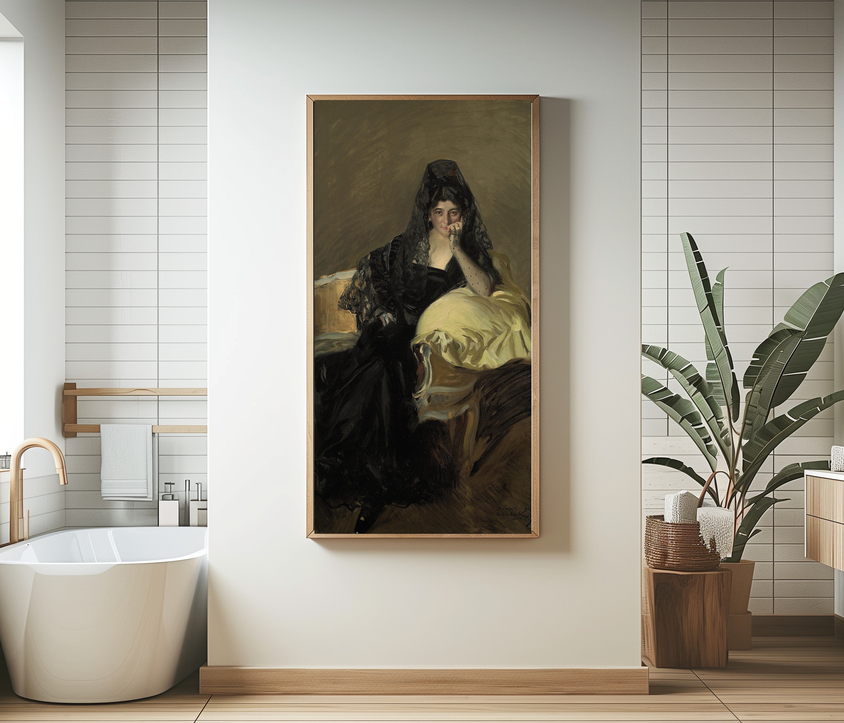 Joaquín Sorolla — Señora de Urcola in a Black Mantilla | Fine Art Print