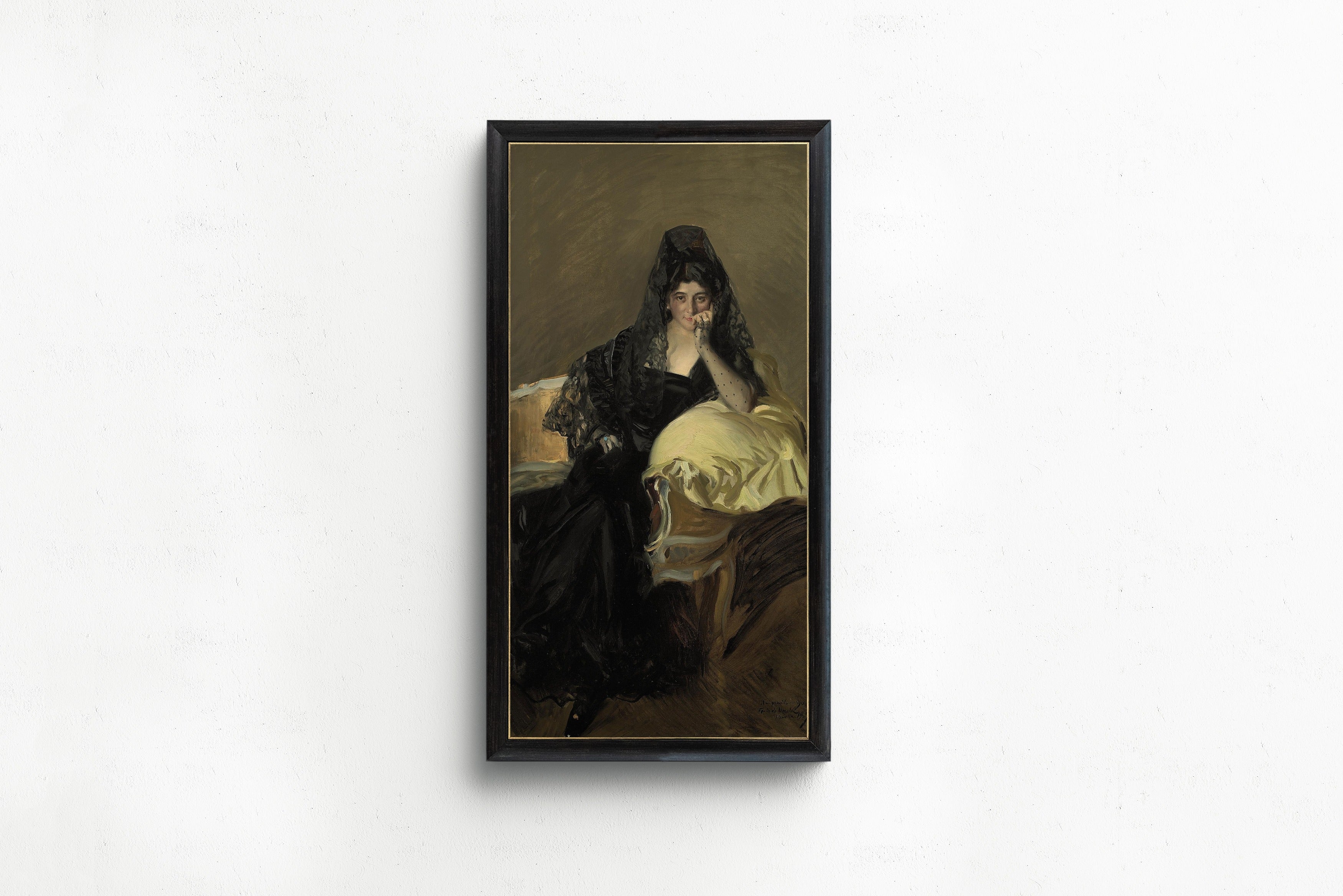 Joaquín Sorolla — Señora de Urcola in a Black Mantilla | Fine Art Print