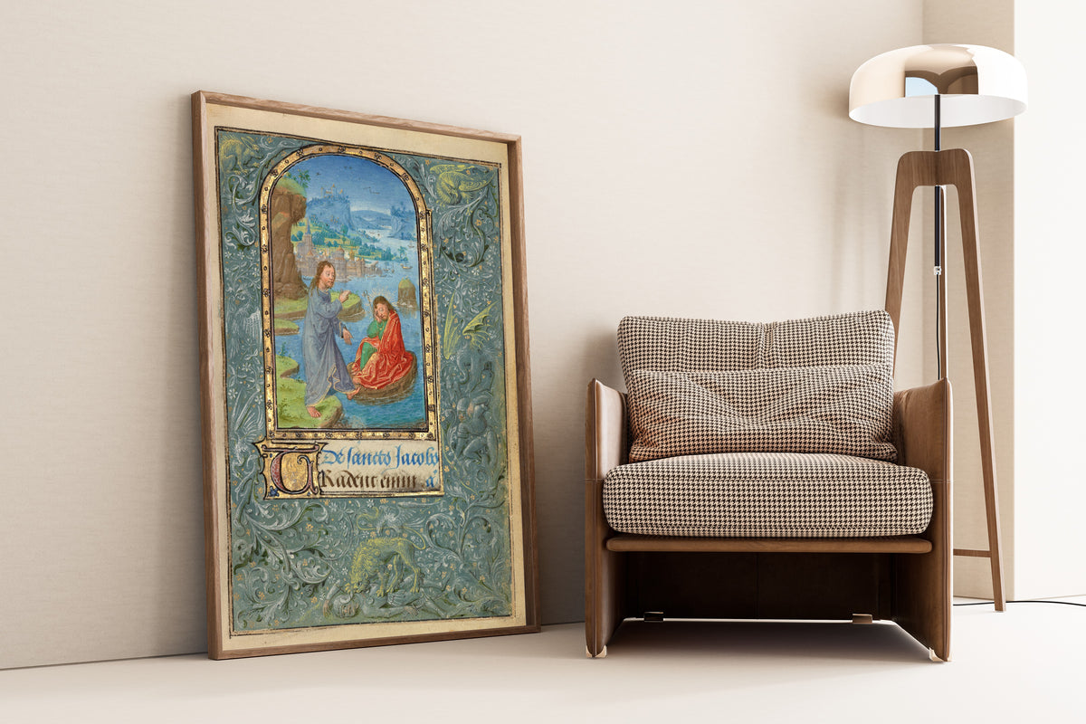 Lieven van Lathem — Prayer Book of Charles the Bold: Christ Appearing to Saint James the Greater | Illuminated Manuscript Print