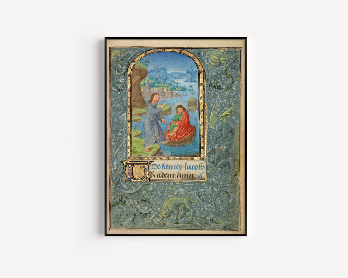 Lieven van Lathem — Prayer Book of Charles the Bold: Christ Appearing to Saint James the Greater | Illuminated Manuscript Print