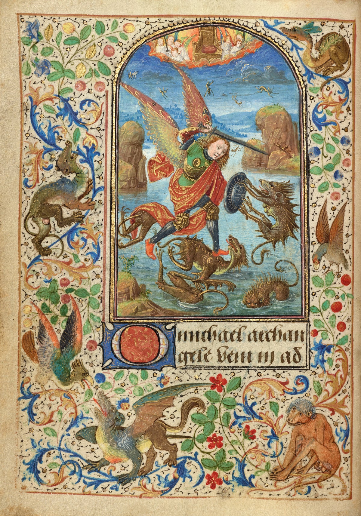 Lieven van Lathem — Prayer Book of Charles the Bold: Saint Michael | Illuminated Manuscript Print