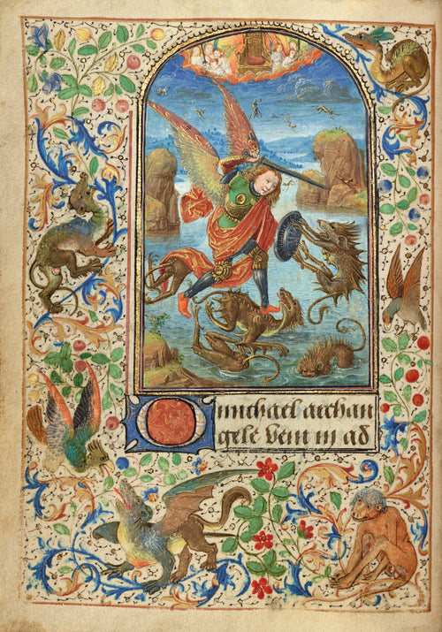 Lieven van Lathem — Prayer Book of Charles the Bold: Saint Michael | Illuminated Manuscript Print