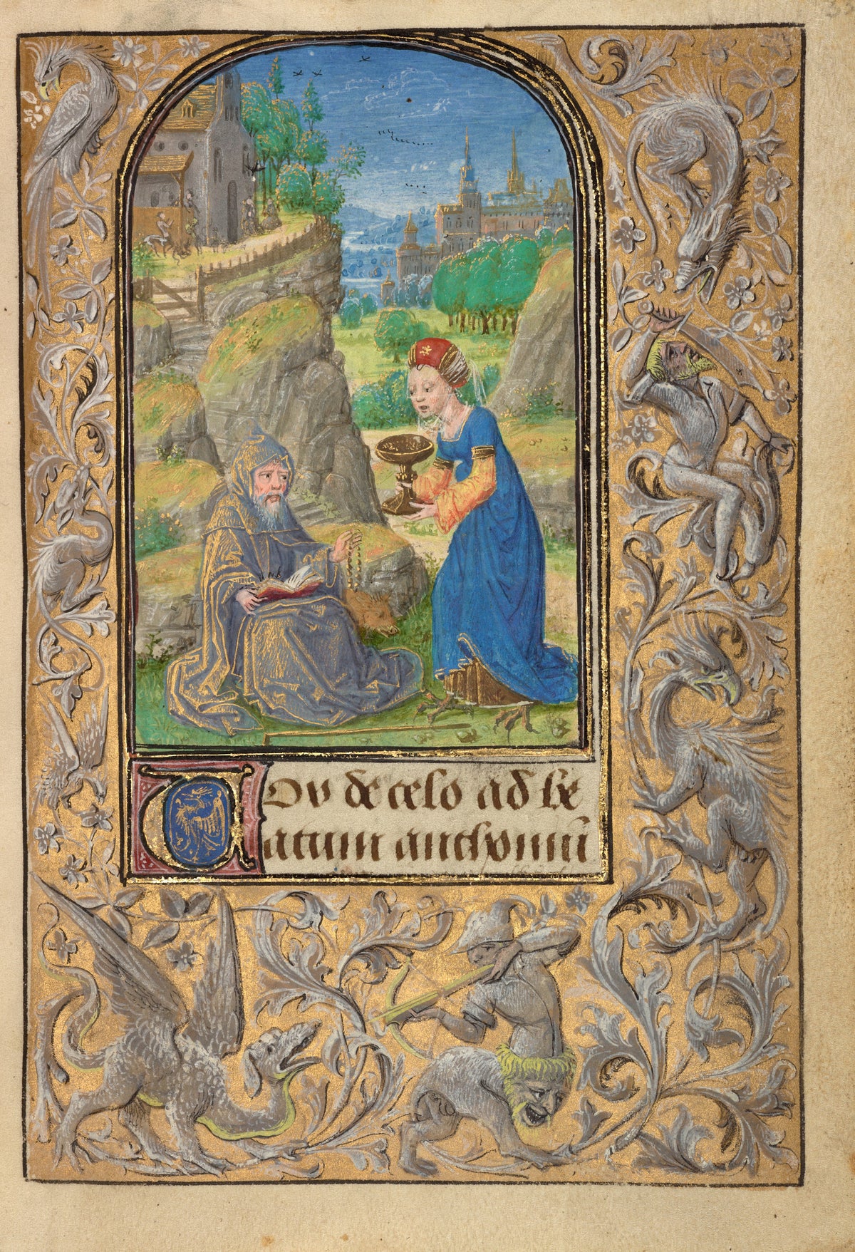 Lieven van Lathem — Prayer Book of Charles the Bold: The Temptation of Saint Anthony | Illuminated Manuscript Print