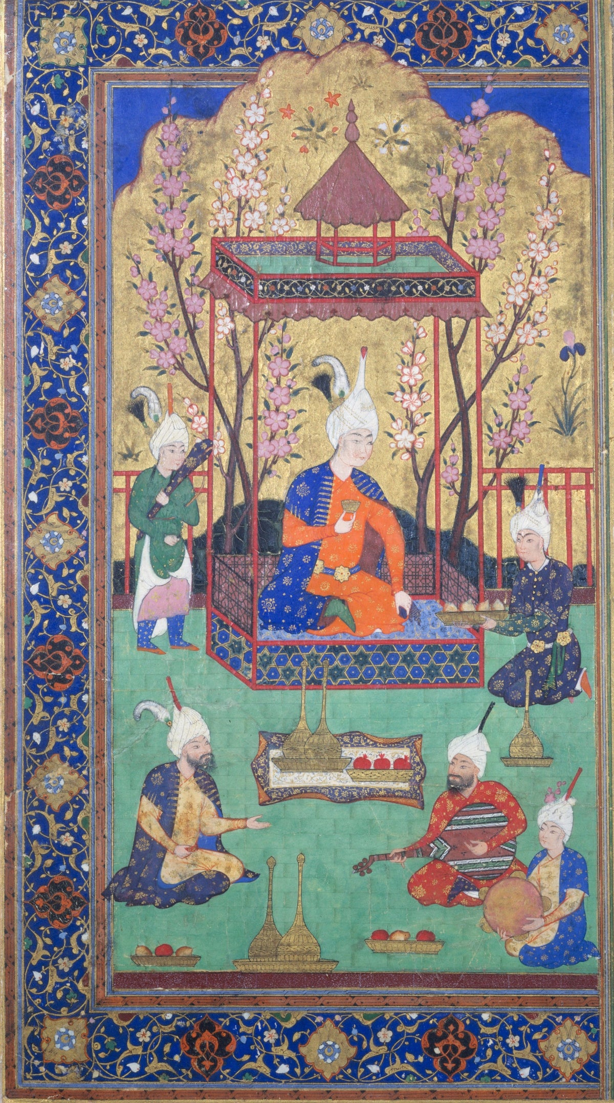 Prince in a Garden Courtyard | Persian Miniature Art Print