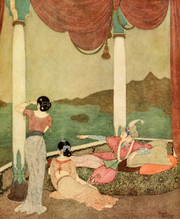 Edmund Dulac — Princess Badoura: Watching the Ship | Fairy Tale Illustration Print