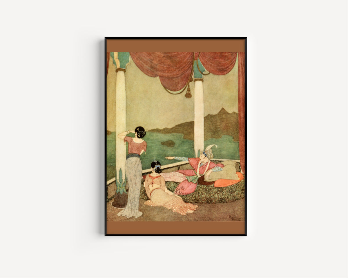 Edmund Dulac — Princess Badoura: Watching the Ship | Fairy Tale Illustration Print