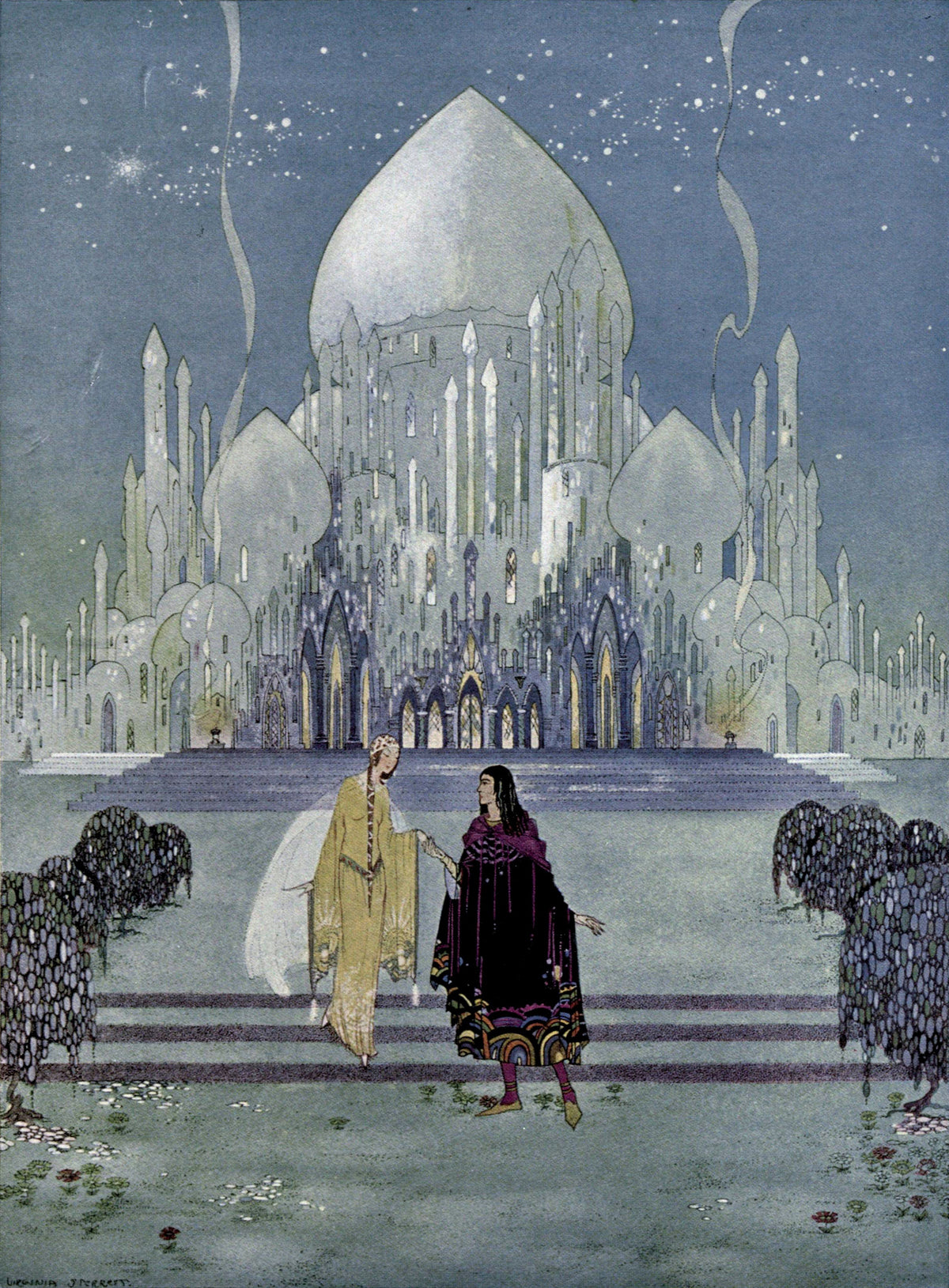Virginia Frances Sterrett — Princess Rosette: They walked side by side during the rest of the evening | Fairy Tale Illustration Print