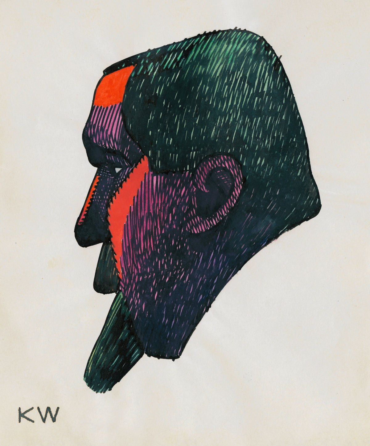 Karl Wiener — Profile Head Study No. 8 | Expressionist Art Print