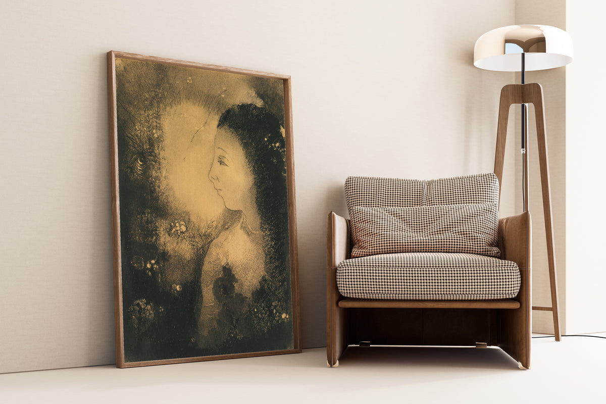 Odilon Redon — Profile of a Woman with Flowers | Symbolist Art Print