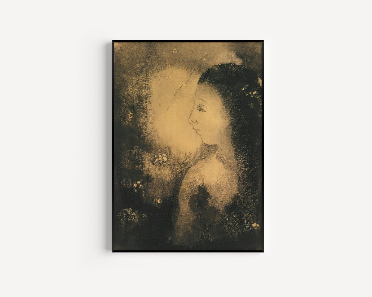 Odilon Redon — Profile of a Woman with Flowers | Symbolist Art Print